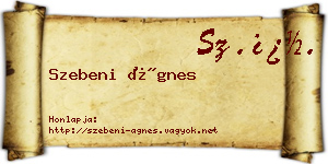 Szebeni Ágnes névjegykártya