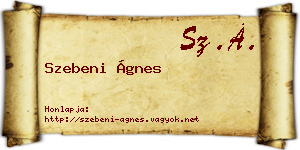 Szebeni Ágnes névjegykártya