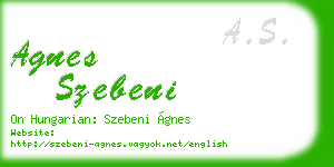 agnes szebeni business card